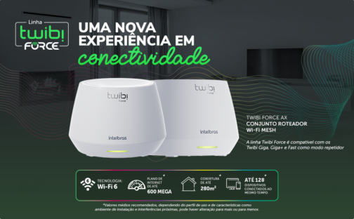 Conjunto de Roteador Sem Fio WI-FI 6 Twibi Force AX Branco Intelbras - Image 6