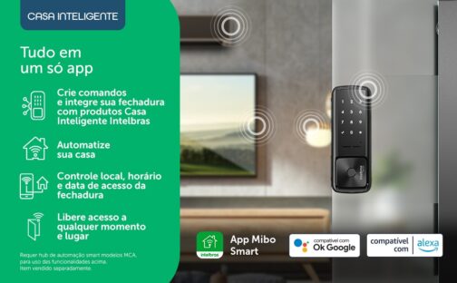 Fechadura Inteligente de Sobrepor Para Portas de Vidro MFR 4000 Preto Intelbras - Image 7